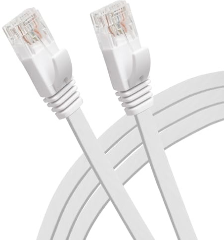 Maplin Ethernet Cable 30M White, Flat CAT6 Gigabit LAN UTP Network Cable RJ45 High-Speed 10Gbps Compatible with Laptop, PC, CCTV, PS4/5, Xbox, Switch, Modem, Router, Smart TV, Sky Box, WiFi Extender