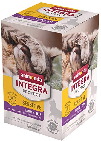 Animonda Integra Protect Nourriture Humide pour Chat Sensible Agneau et Riz (6 x 100 g), recommandée par Le vétérinaire en Cas d'allergies Alimentaires, complément Alimentaire développé avec des