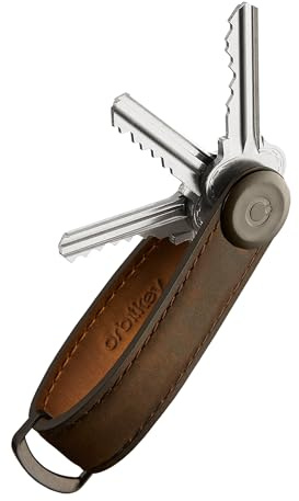 orbitkey Crazy Horse Organiseur de clés en cuir Marron Taille S