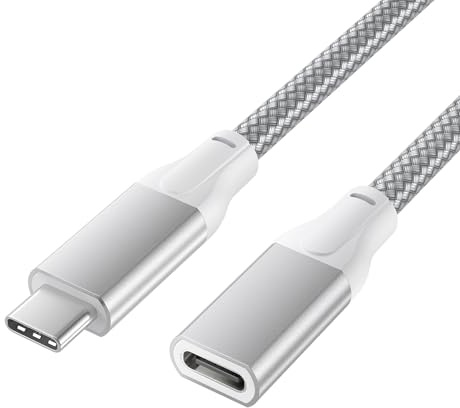 Basesailor USB C Verlängerungskabel für iPhone 17 Air 1M 3.2 Gen2 10Gbps | Typ C Buchse auf Stecker Verlängerung Kabel,Power Delivery Extension Cable für Magsafe Macbook,iPad 11 Pro 4 5 Mini,S25 S24