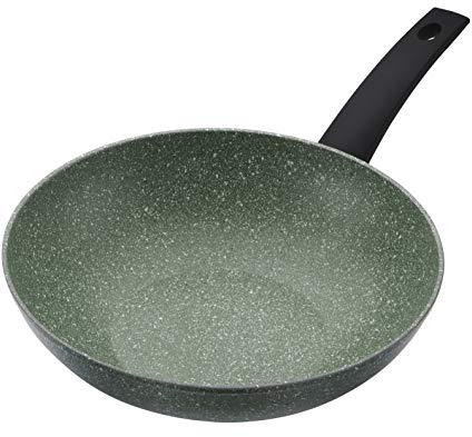 PRESTIGE Eco Wok anti-adhésif 28 cm – Wok à induction avec antiadhésif à base de plantes, sans PFOA, passe au lave-vaisselle, batterie de cuisine fabriquée en Italie à partir de matériaux recyclés et