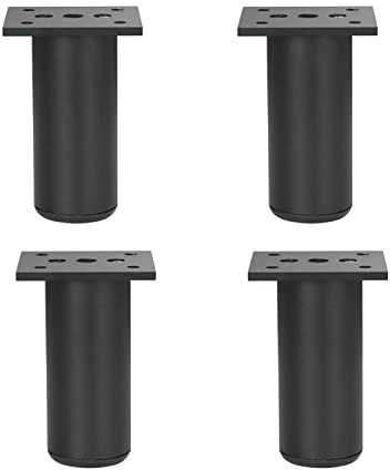 Qrity Pieds de Meubles en Alliage d'aluminium Pieds d'armoire Cuisine Canapé Table en Métal Hauteur 80mm Noir
