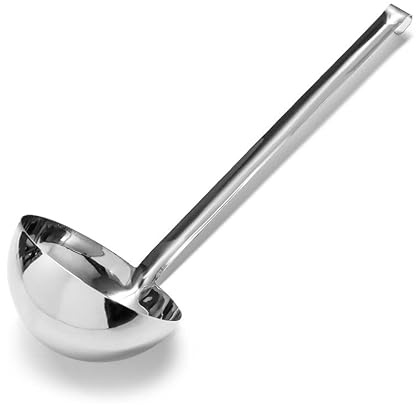 Forgast Haken Schöpflöffel | 2l | Hochwertige Schöpfkelle mit Hakengriff | Suppenkelle aus hochwertigem Edelstahl | Schöpfkelle | Gießlöffel | Küchenhelfer | Saucenlöffel | Gießlöffel