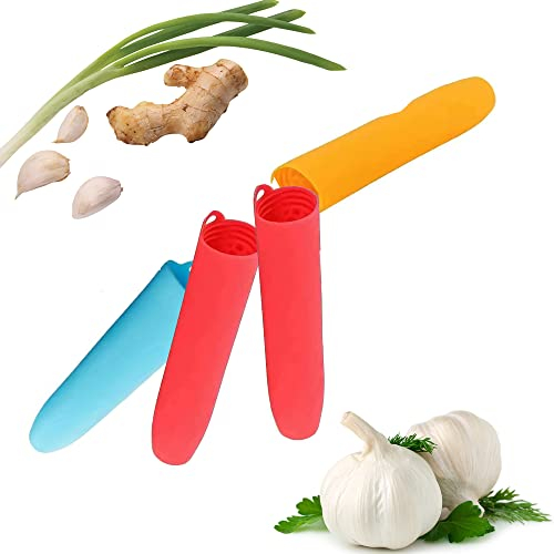3 Set Garlic Peeler, Silicone Garlic Roller Peeling Tube Tool,Silicone Garlic Peeler Easy Roller Peeling Press Tube Odor Free Useful Kitchen Tool (4pcs)