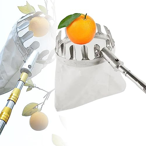 Fruktplockningsverktyg, fruktplockningsskördare, fruktplockning från luften, teleskopisk utdragbar stång och halkfri grepphandtag, fruktsamlare för skörd av äpplepäron och citronapelsin 5m