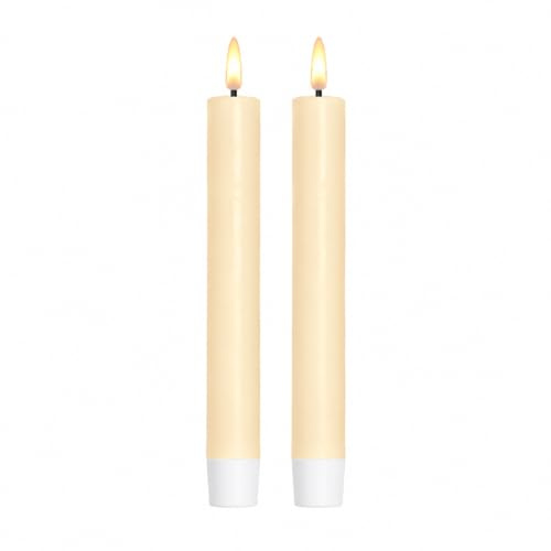 ReWu Deluxe Homeart Stabkerze 15 cm Creme 2 Stück | Echtwachs