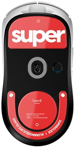 Pulsar Gaming Gears Superglide2 Type-C Skates für GPro X Superlight 2, Rot | Mikrotexturierte Kontrollfläche, Sanftes Gleiten, Präzise Stoppkontrolle, Robustes Aluminosilikatglas, Abgerundete Kanten