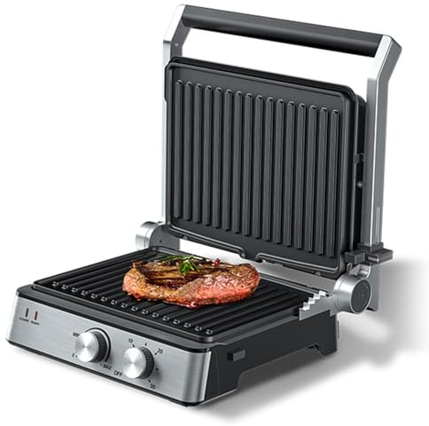 Plaque de Cuisson électrique Double Face, Plaque de Cuisson Pliante Double Face, Surface de Plaque de Cuisson > 50 cm (25 x 30 cm), Puissance 1 500, 180 ° Peut être pliée à volonté, revêtement
