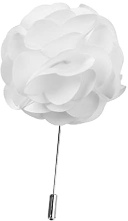 Holibanna Elegante Anstecknadel für Herren aus Strapazierfähigem Satin und Robustem Kupfer Weiße Blumenbrosche als Stilvolle Reversdekoration für Anzug und Besondere Anlässe