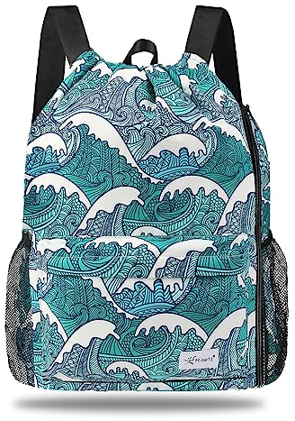 Risefit Waterproof Drawstring Bags String Backpack, Swim Bags PE Gym Bags Sports Backpacks Swimming Bags for Adults, Kids - Men Women Girls Boys
