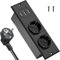 Presa da Tavolo a Scomparsa con 2 USB A und 1 Type-C, Presa da Incasso per Mobili 2 prese, Multipresa da Incasso con Cavo da 2M, Presa Multipla per Tavolo da Conferenza, Piano di Lavoro