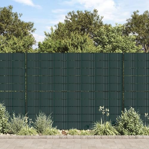 AUVYI Lot de 4 brise-vue 35 x 0,19 m - Bandes brise-vue - Bandes brise-vue - Bandes brise-vue - Protection visuelle - En PVC - Clôture de jardin - Vert mat
