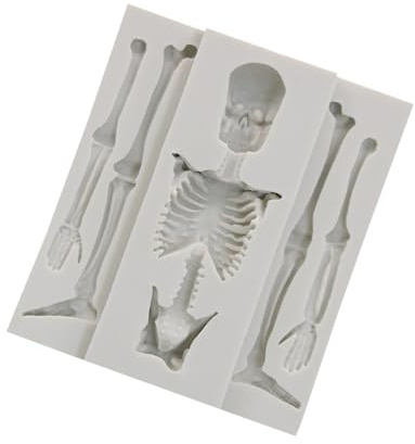 Moule en silicone squelette pour Halloween, moule à bonbons en forme de tête de mort, moule à biscuits d'Halloween, moule à bonbons doux, moule squelette, moule de décoration de gâteau, moule à bougie