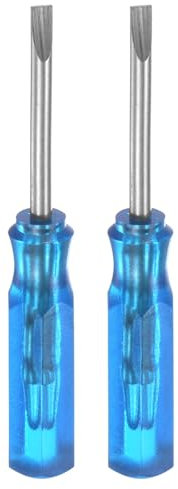 QUARKZMAN 2Pcs Destornillador de Ranura Mini SL2.0 2mm Cabeza Plana Magnética de 45mm de Longitud para Reparaciones de Pequeños Electrodomésticos, Azul