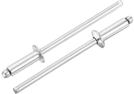 sourcing map Blindnieten aus 304 Edelstahl, offene Blindnieten für Heimwerker, Blech, Autoreparaturen, Möbel, Boot und Kanalarbeiten, silberfarben, 120 Stück