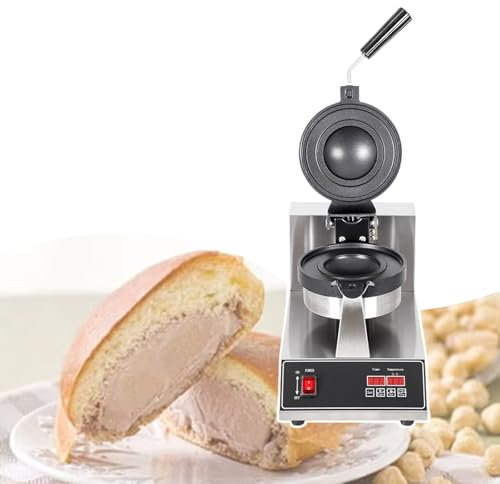 HCAUYNN Commercial Hamburger Press Baking Machine,With 180° Rotating Handle,Electric Panini Press Burger Machine, Double-Sided Heating,220V