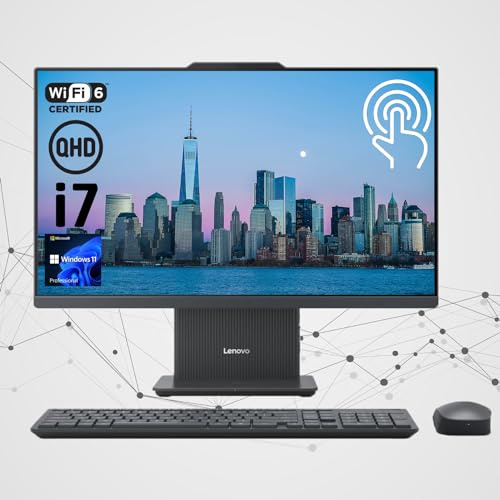 Lenovo IdeaCentre I Gen 9 27 QHD Business All-in-One, touchscreen 100Hz, i7-13620H, RAM DDR5 da 64 GB, SSD da 2 TB, KB e mouse wireless, base di ricarica wireless, RJ-45, Wi-Fi 6, Windows 11 Pro