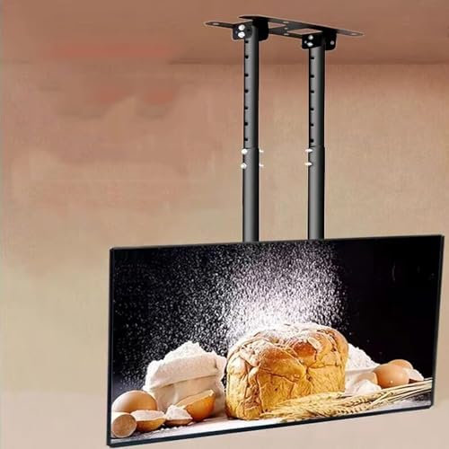 JDSHFEN Staffa TV regolabileStaffa di Montaggio TV Regolabile a soffittoStaffa TV sospesa a Doppio palo per Display a Schermo Piatto LED da 55-100 Pollici Sollevatore,