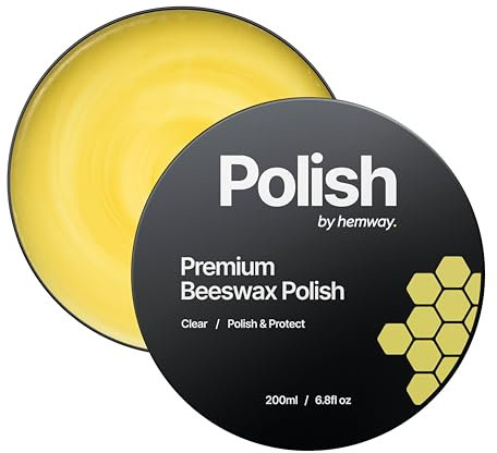 Clear Beeswax Furniture Polish 200 ml / 6.8 fl oz, & 2 Lint-Free Cloths, Natural Wood Wax Protection Bees Wax for Modern & Antique, Restores & Protects, Long-Lasting, Beeswax Polish for Wood