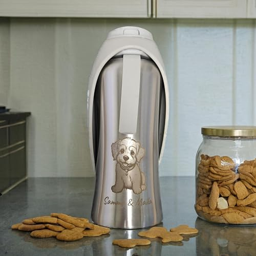 Hundetrinkflasche mit Wunschnamen Personalisiert, Für deinen treuesten Begleiter – 800ml Isolierte Edelstahl Wasserflasche, Doppelwandig Vakuum Isoliert, Perfekt für unvergessliche Abenteuer!