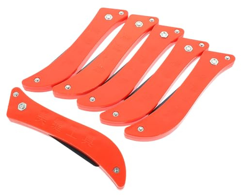 Removedor de Lechada Manual 6 Piezas Punta Curva Flexible | Plástico y Acero, Color Naranja, para Suelo y Puerta, Uso en Grout y Pared de Ladrillo Color Aleatorio Estilo Aleatorio