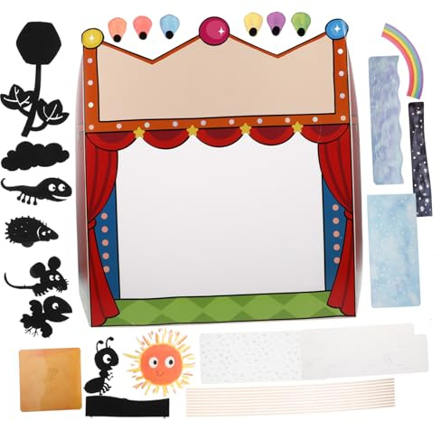FUNOMOCYA DIY Shadow Puppet Theater Set für Interaktives Puppentheater mit Wissenschaftlichem Experiment Kreatives DIY Bastelset für Geschichten Wissenschaft und Technologie Spielerisch
