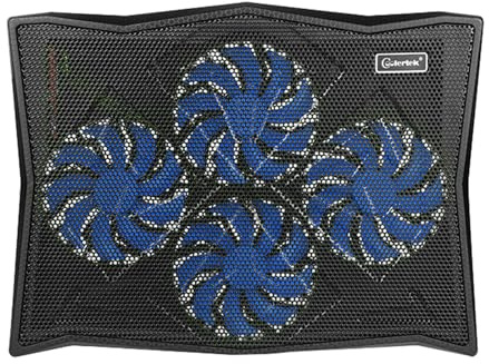 Almohadilla de refrigeración para laptop, luces LED, ventilador para 2 puertos USB, ventilador LED, altura ajustable, almohadilla de refrigeración de alta velocidad