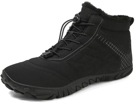 Pangolin Bottes de Neige Hiver Homme/Femme - Imperméables, Doublure Polaire Ultra-Chaude,Antidérapante, Lassage Rapide à Cordon-Bottines Après-Ski Légères pour Froid,Ville Noir 35 EU
