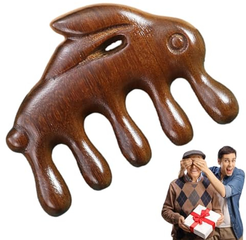 Peine Masajeador de Cuero Cabelludo de Madera Manual Portátil de Madera con | Herramienta De Masaje Capilar Peine Para Crecimiento Para Estimular Relajación De Cara Cuello Manos Hombro
