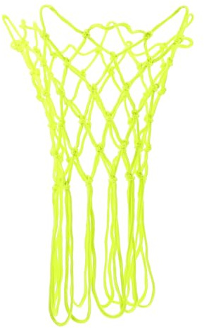 TOYANDONA Fluorescent Basketball Net Replacement 50Cm Yellow Nylon Mesh 12 Hooks for Outdoor Competition Basketball Hoop Accessories