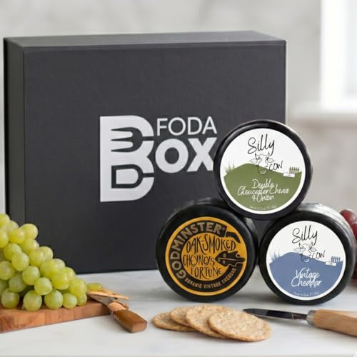 Cheese Hamper, 3 Luxury Cheeses Gift Box, 3 x 200g Truckles | Perfect Cheese Selection Hamper For The Ultimate Cheeseboard Gift Hampers by FodaBox