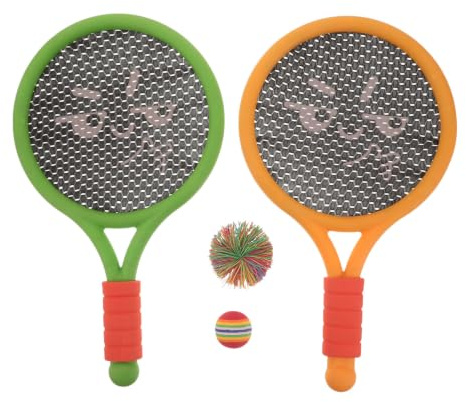 SOLUSTRE 1 set tennisracket för barn - tennisset för utomhusbruk - plastracket med boll - sportleksak för barn för trädgård, park, strand och utomhusaktiviteter