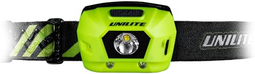 Unilite HL-4R Prosafe Lampe frontale LED haute visibilité à fixer sur casque rechargeable par USB, 275 lumens, puissance LED CREE, bandeau réglable, portée de faisceau de 95 m
