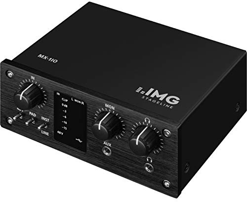 IMG STAGELINE MX-1IO 1-Kanal USB Recording-Interface zur Audio-Aufnahme auf einem Computer, Audio-Aunahemgerät mit Vollduplex USB-Port fürch gleichzeitige Aufnahme, Wiedergabe und Mixing, in Schwarz