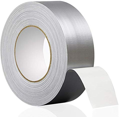 YTBUBOR Silver Duct Tape, 50mm x 50m Heavy Duty Duct Tape, Waterproof Adhesive Gaffa Tape Indoor Outdoor Use for Repairing Sealing Fixing and Projects Wrapping