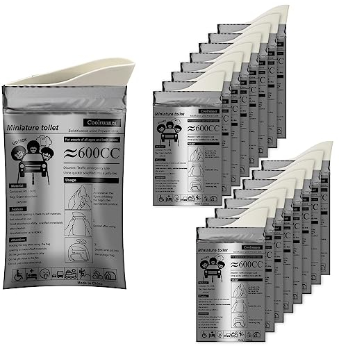 Coolrunner Einweg-Urinbeutel, 20 Stück Camping Pee Bags, Einweg-Urinal, Erbrochenbeutel für Reisen, Urinal, Toilette, Stau, Notfall, tragbare Bienentasche, Herren, Frauen, Kinder, Patienten