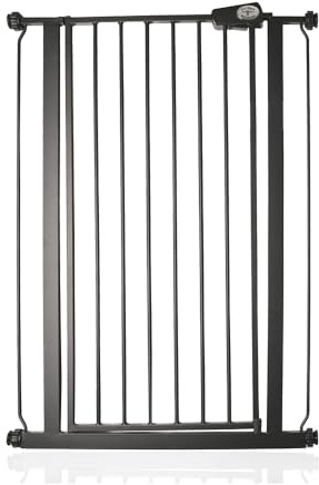 Bettacare Barrière pour Enfants et Chiens, Étroite, 68.5cm - 75cm, Noir Mat, Barrière Extra Haute de 104cm de Hauteur, Barrière de Sécurité Étroite à Pression pour Escalier