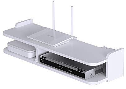GSSSLT Wandregal for TV-Komponenten Schwimmend, An Der Wand Befestigten Media Console Rack for Kabelbox/Router/Remotes/DVD-Player/Spielkonsolen (Color : A, Size : Large)