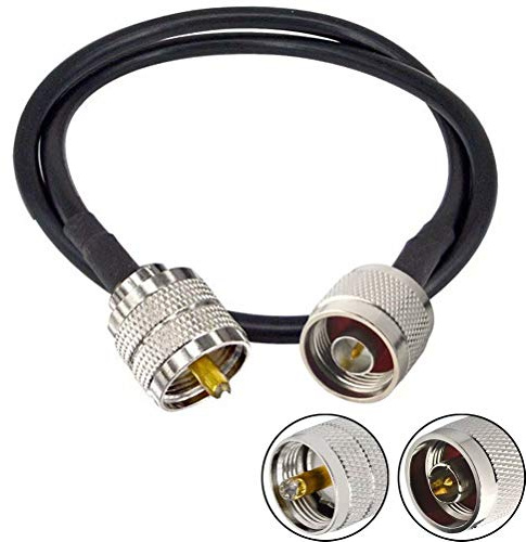 YILIANDUO Cavo coassiale UHF Maschio PL259 a N Maschio RG58 50cm | Bassa perdita, 50 ohm. Per radio mobili, CB, HAM, VHF/UHF, tester RF, antenne e apparecchi ricetrasmittenti.