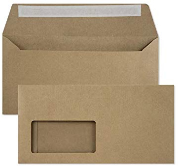 Netuno 100 Briefumschläge Kraftpapier Natur-Braun DIN lang 11x22 cm | 100g Naturpapier · robuste edle hochwertige sandbraune Umschläge für Hochzeit, Einladungen, Grußkarten & Jubiläum