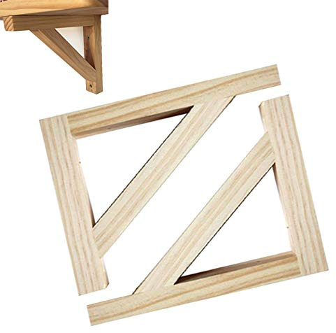 X1NGFU Massivholz Regalträger Regalwinkel,Wandregalhalterung aus Holz,Wandregal Regalhalterung RegalträGer,Dreiecks Wandmontage Regalhalterung,Holzfarbe,mit Schrauben,2 StüCk(28 * 28cm/11 * 11in)