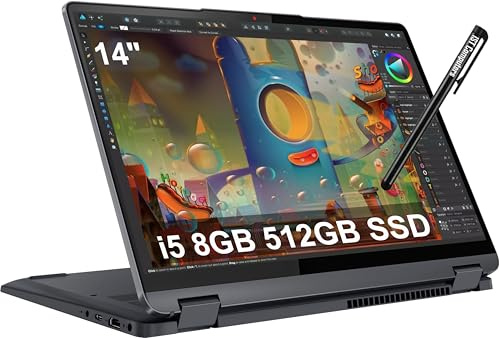 ist computers 2 in 1 Laptop (14 FHD+ Touchscreen, Intel Core i5-1235U, 8GB RAM, 512GB SSD) Convertible, Fingerprint, Backlit, 1080p Webcam, 9-Hr Battery Life, IST Pen, Win 11 Home S Mode