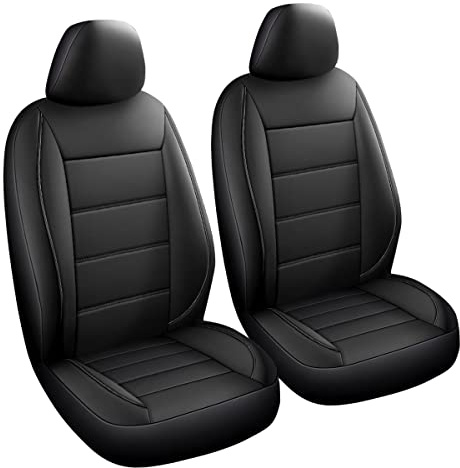 SOBONITO Auto-Sitzbezüge Vordersitze Kunst Nappa-Leder,Sitzbezug Set Universal,Auto-Schonbezüge (Black Line)