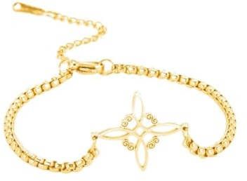 kkjoy Bracelet Nœud de Sorcière en Acier Inoxydable Nœud Magique Symbole Païen Wiccan Nœud Celtique à 4 Pointes Sorcellerie Bracelet pour Femme Fille