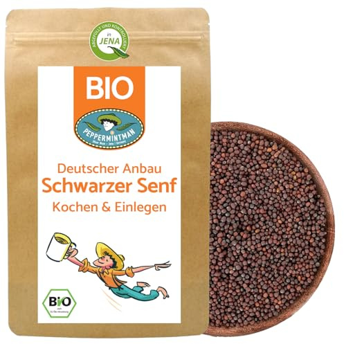 BIO Schwarze Senfkörner 500g - Deutscher Anbau - Würzen & Senf herstellen - PEPPERMINTMAN