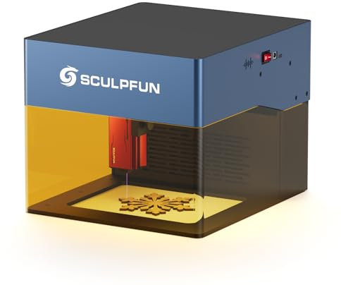 iCube Pro 5 W Máquina de grabado láser con filtro de humo, velocidad de grabado de 10000 mm/min, control inalámbrico por aplicación y PC, protección ocular portátil cortadora láser