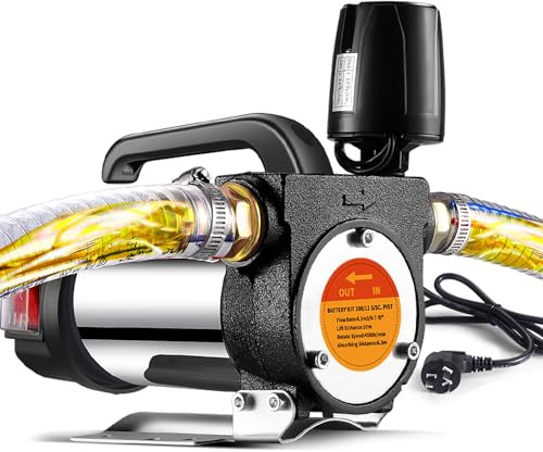 Dieselpumpe 220V 12GPM Ölabsaugpumpe Elektrisch selbstansaugend Ölwechselpumpe Kraftstoffpumpe mit 6M Schlauch für Diesel, Kerosin, Maschine