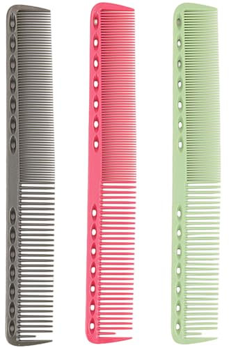 ZJIVQO 3pcs Hairdressing Comb Set Professional Cutting Comb Salon Hairdressing Comb Heat Resistant Baber Comb For Hairdressers Strong Durable Medium Fine Tooth Hair Comb (Mixed color)
