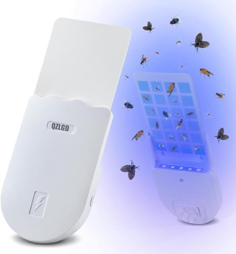 Fliegenfalle, Insektenvernichter Elektrisch, Mückenlampe für den Innenbereich, Mückenschutz mit UV-Lockstoff Zum Fangen von Stechmücken, Fruchtfliegen, Käfern, Motten, Mücken (1 Device+ 5 Refills)