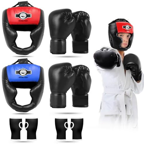 JUOIFIP Boxhelm, größenverstellbar für Boxhelm, Boxhelm für Kinder für Kampfkunst, Muay Thai, Kickboxen, Karate und Freikampf Training Protektor